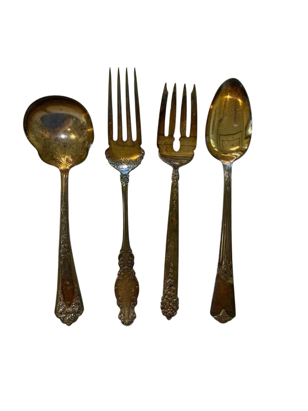 Silver Plated Misc Ornate Serving Pieces SET OF FOUR Vintage